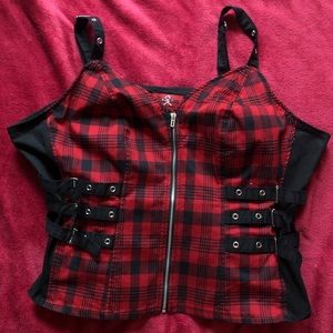 Royal Bones 4XL Plaid Top